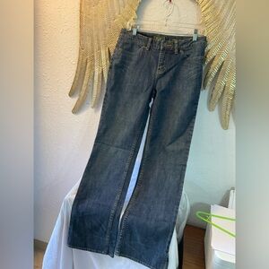 Eddie Bauer Jeans Women's Size 4 Blue Denim Stretch Open Ankle Bootcut